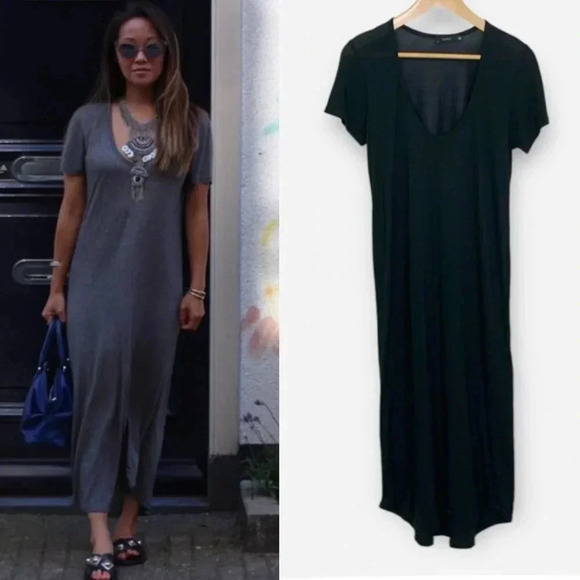 Aritzia Talula Black Maxi T-Shirt  Dress - Picture 1 of 7
